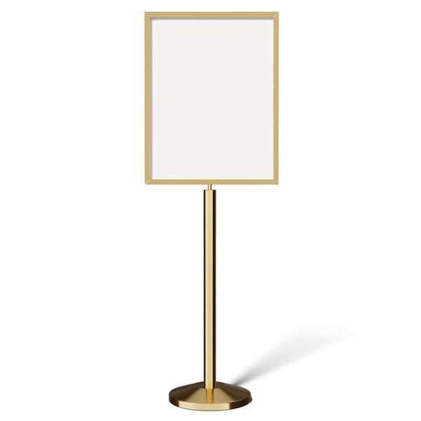 Montour Line Sign Frame Floor Standing 22 x 28 in. V Polished Brass Steel FS200-2228-V-PB - main